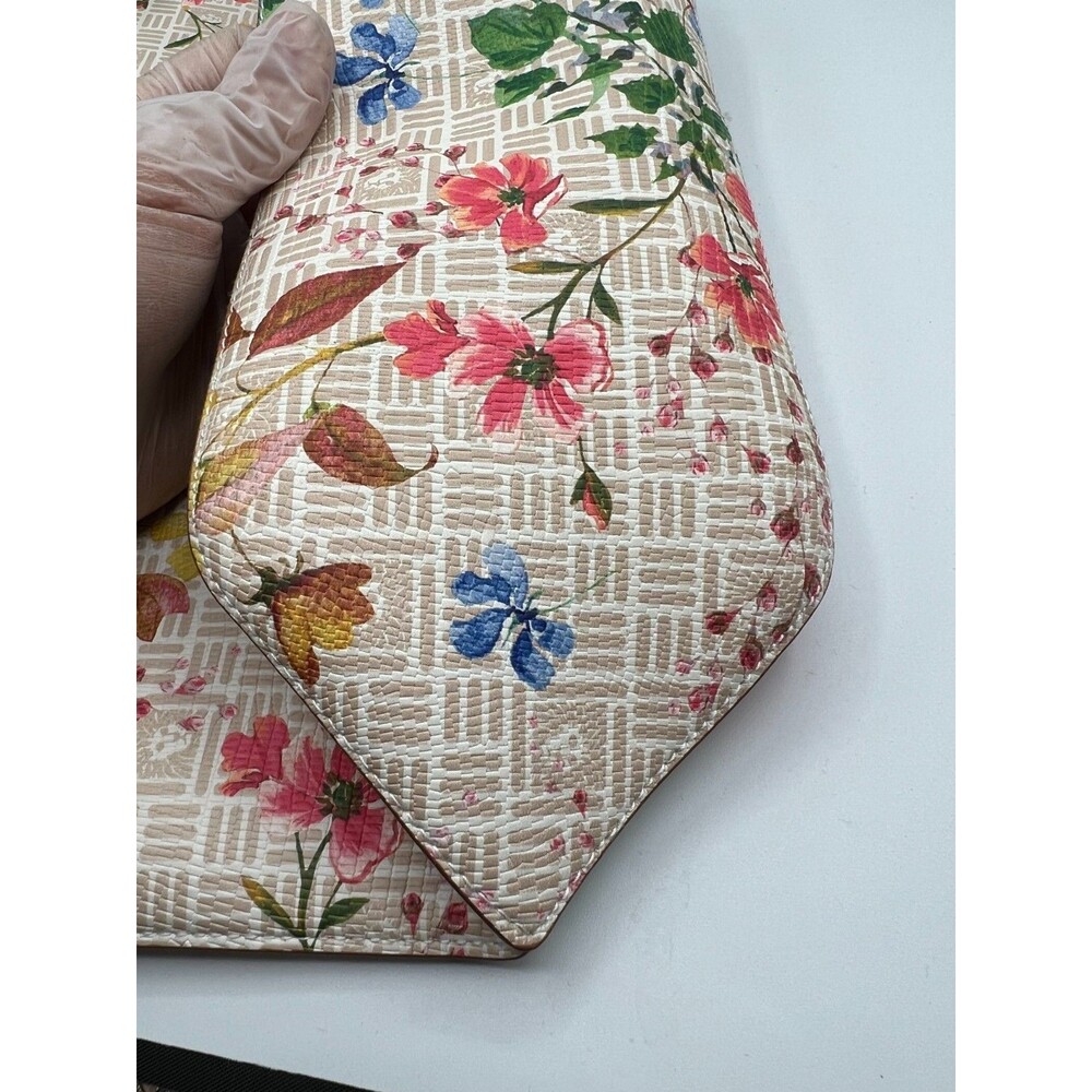 Anne Klein Floral Tote Bag White Multicolor Shoulder Purse Spring Summer - Picture 8 of 16